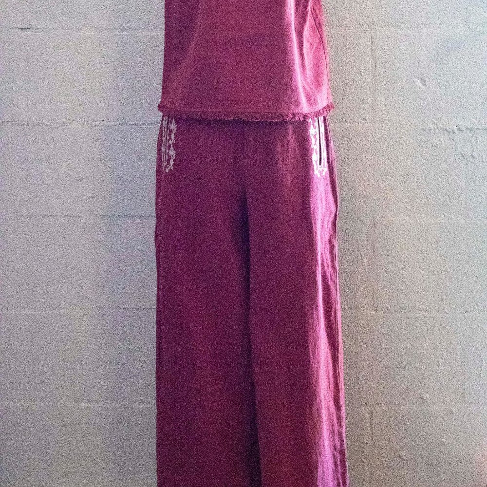 Mauve Embroidered Pants